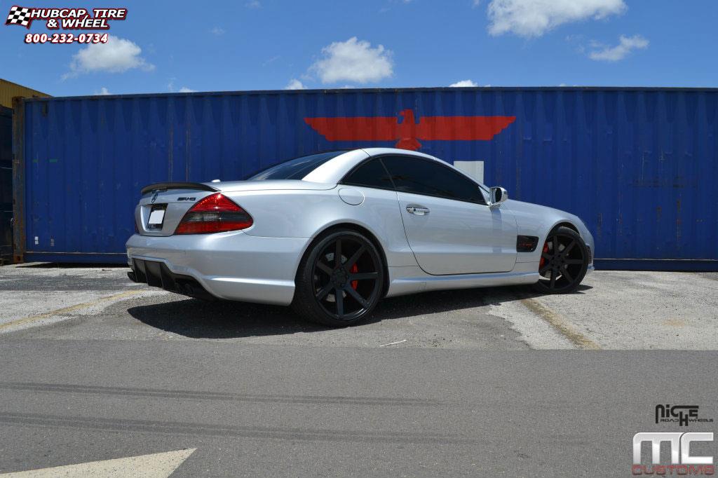 vehicle gallery/mercedes benz sl63 niche verona m150 20x9 Black & Machined with Dark Tint wheels and rims