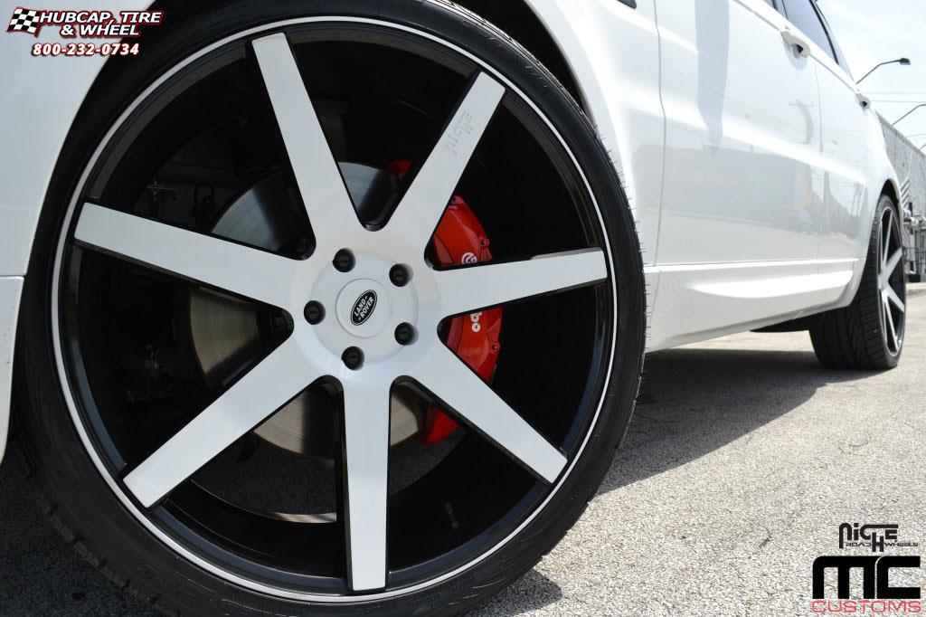 vehicle gallery/land rover range rover sport niche verona m150 24x10 Black & Machined with Dark Tint wheels and rims