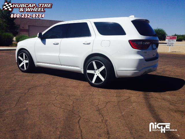 vehicle gallery/dodge durango niche milan m134 suv 22x10  Black & Machined with Dark Tint wheels and rims