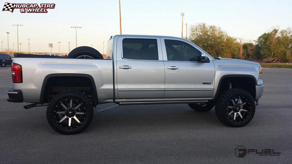 vehicle gallery/gmc sierra fuel maverick d261 22X12  Black & Machined wheels and rims