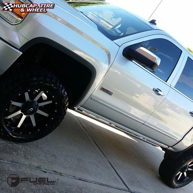 vehicle gallery/gmc sierra fuel maverick d261 22X12  Black & Machined wheels and rims