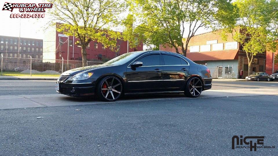 vehicle gallery/acura rl niche verona m150 20x105  Black & Machined with Dark Tint wheels and rims