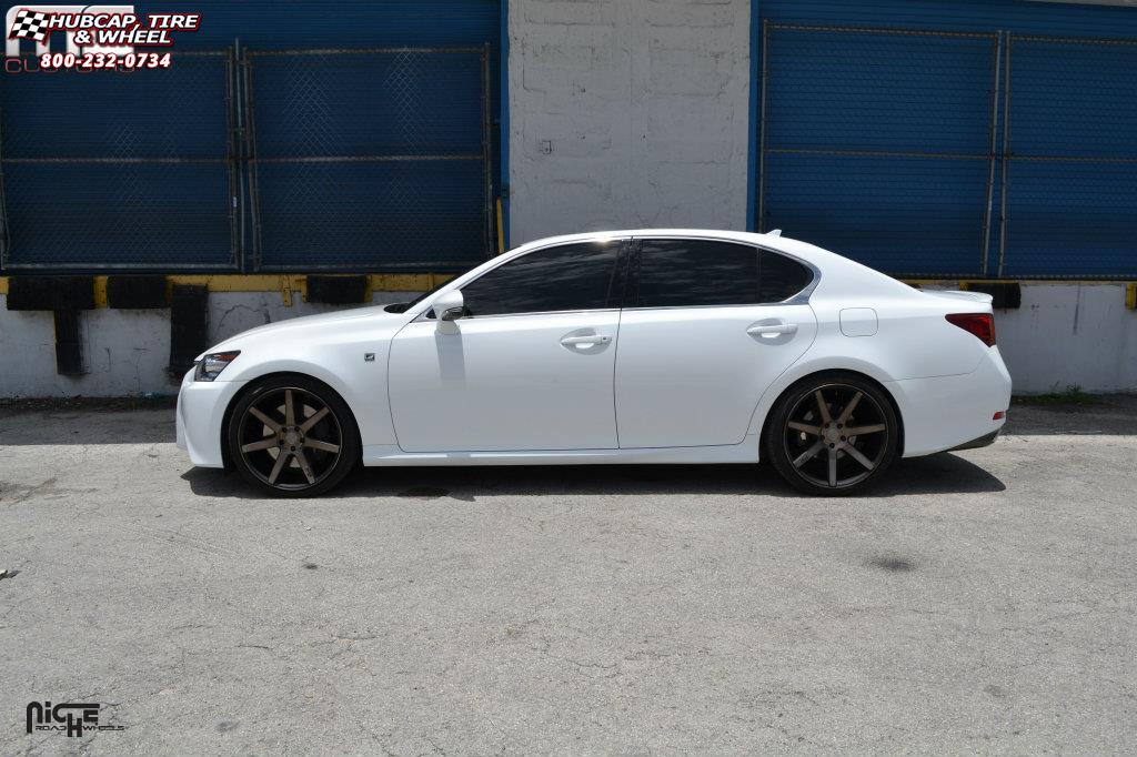 vehicle gallery/lexus gs 350 niche verona m150 20x9  Black & Machined with Dark Tint wheels and rims