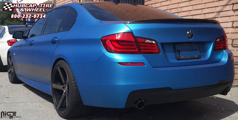 vehicle gallery/bmw 535i m niche milan m134 20x85  Black & Machined with Dark Tint wheels and rims
