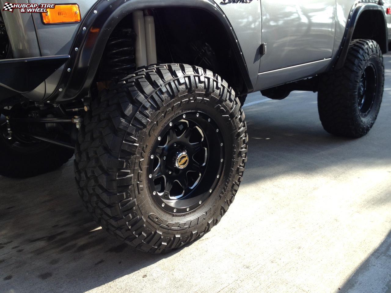vehicle gallery/ford bronco fuel boost d534 17X9  Matte Black & Milled wheels and rims
