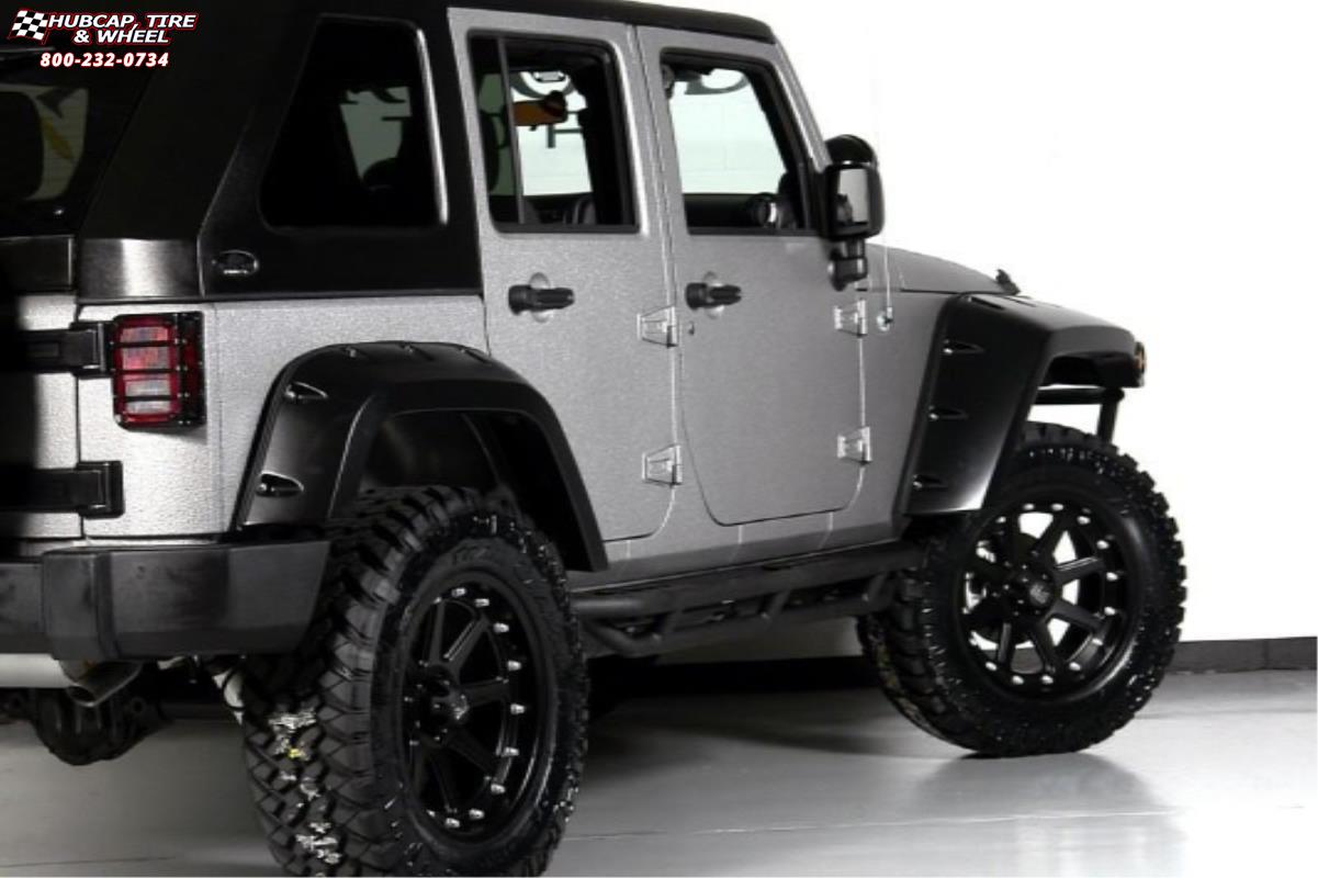 vehicle gallery/jeep wrangler xd series xd798 addict  Matte Black wheels and rims