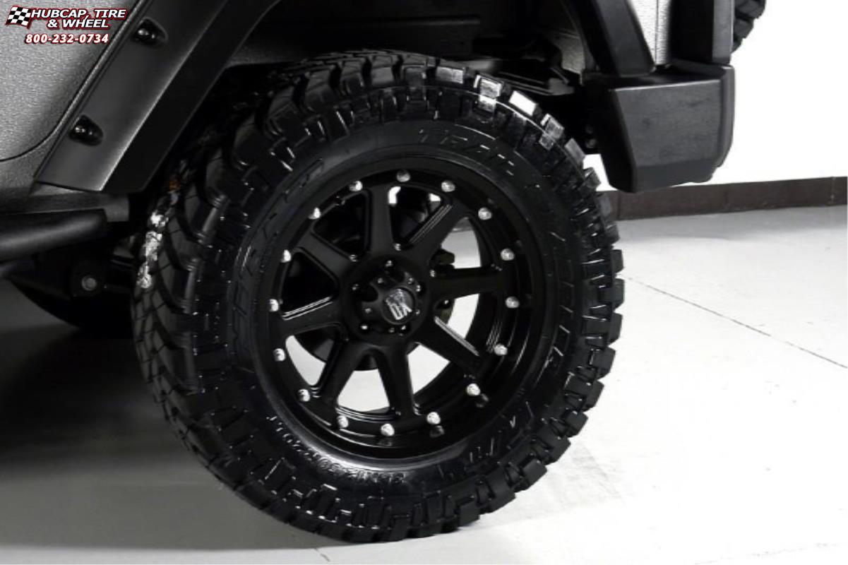 vehicle gallery/jeep wrangler xd series xd798 addict  Matte Black wheels and rims