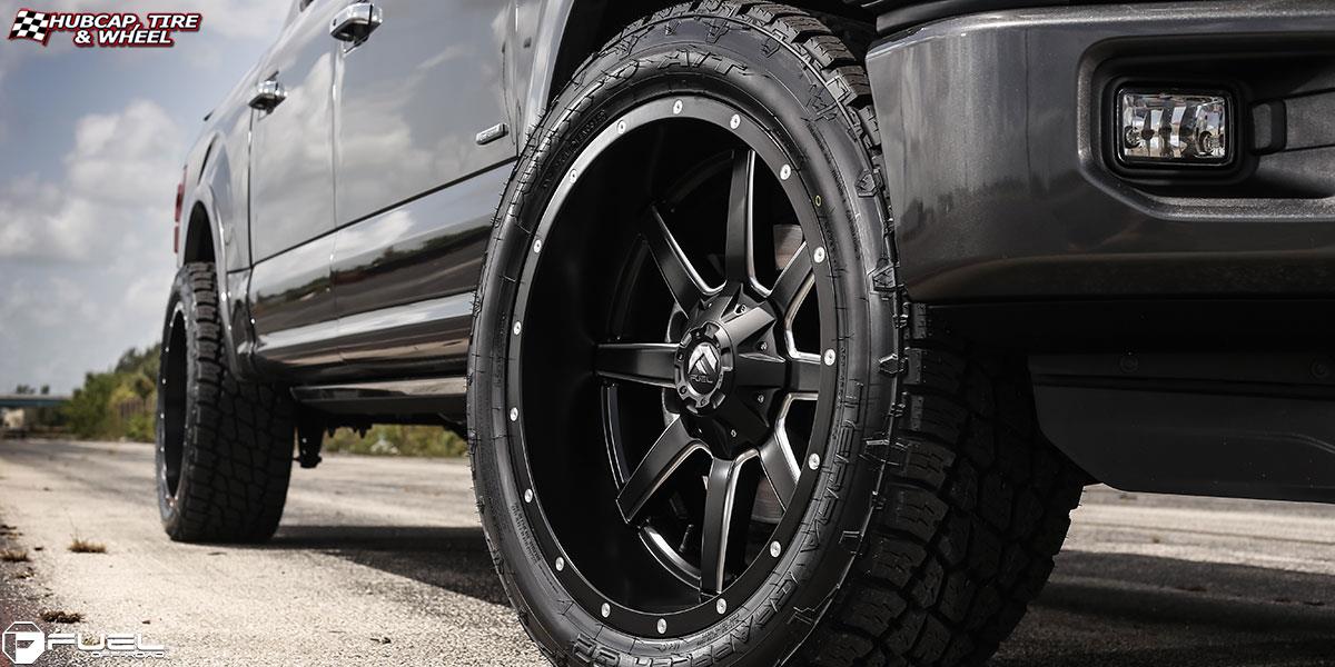 vehicle gallery/ford f 150 fuel maverick d538 22X10  Black & Milled wheels and rims