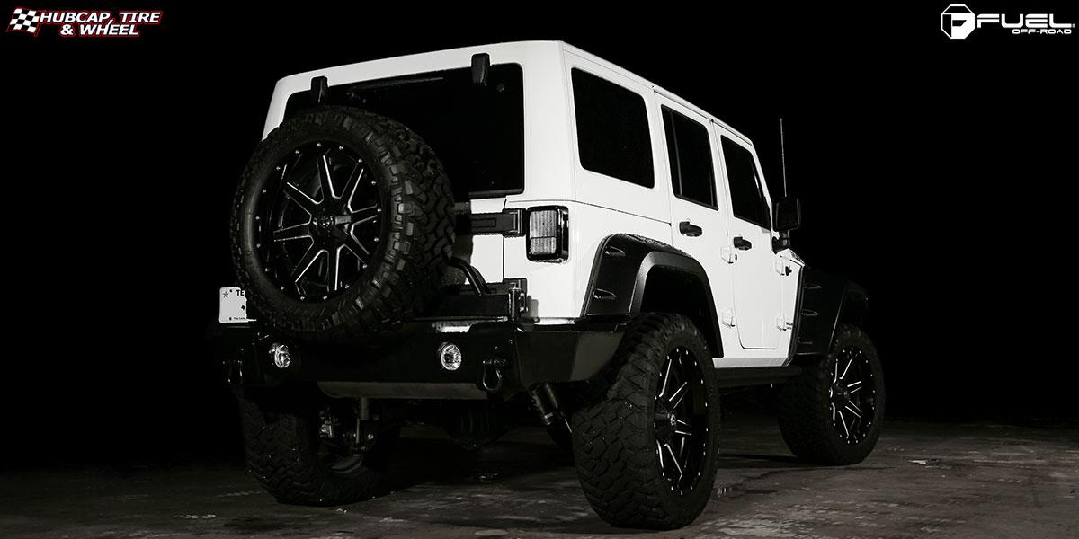 vehicle gallery/jeep wrangler fuel maverick d262 22X10 Black & Milled wheels and rims