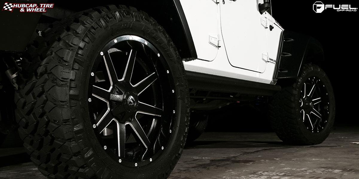 vehicle gallery/jeep wrangler fuel maverick d262 22X10 Black & Milled wheels and rims