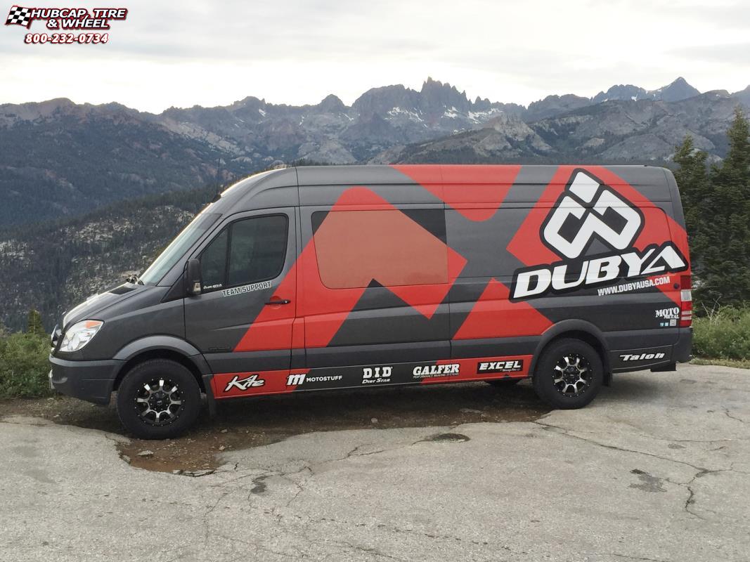 vehicle gallery/mercedes sprinter van moto metal mo970  Gloss Black Machined Face wheels and rims