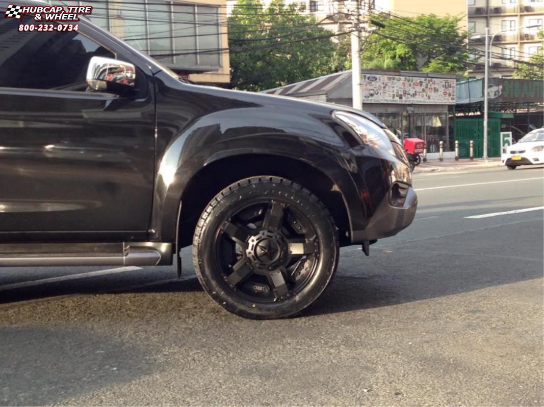 vehicle gallery/isuzu mu xd series xd811 rockstar 2  Satin Black and Black Inserts wheels and rims