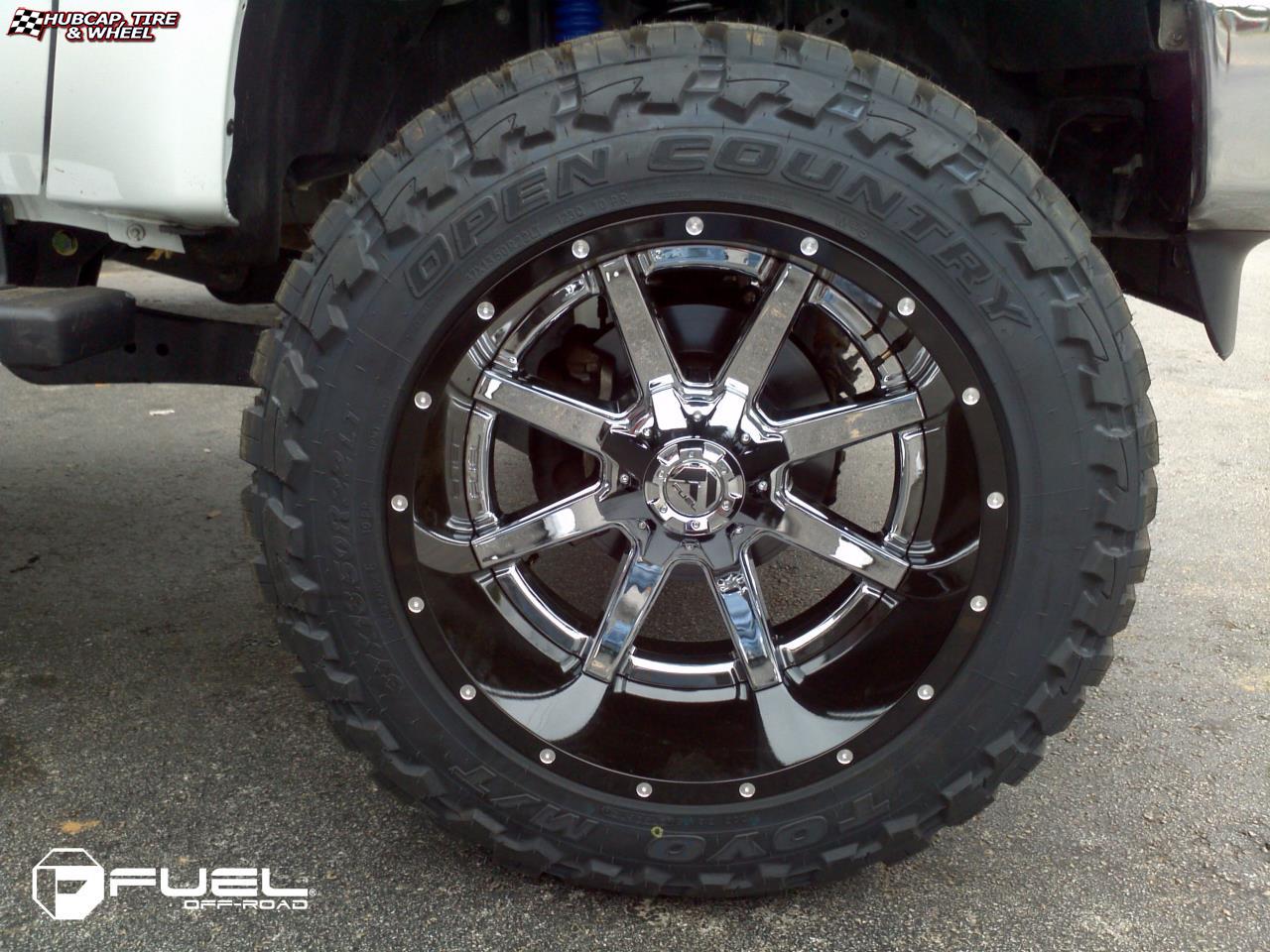 vehicle gallery/ford f 250 fuel maverick d260 22X14 Chrome with Gloss Black Lip wheels and rims