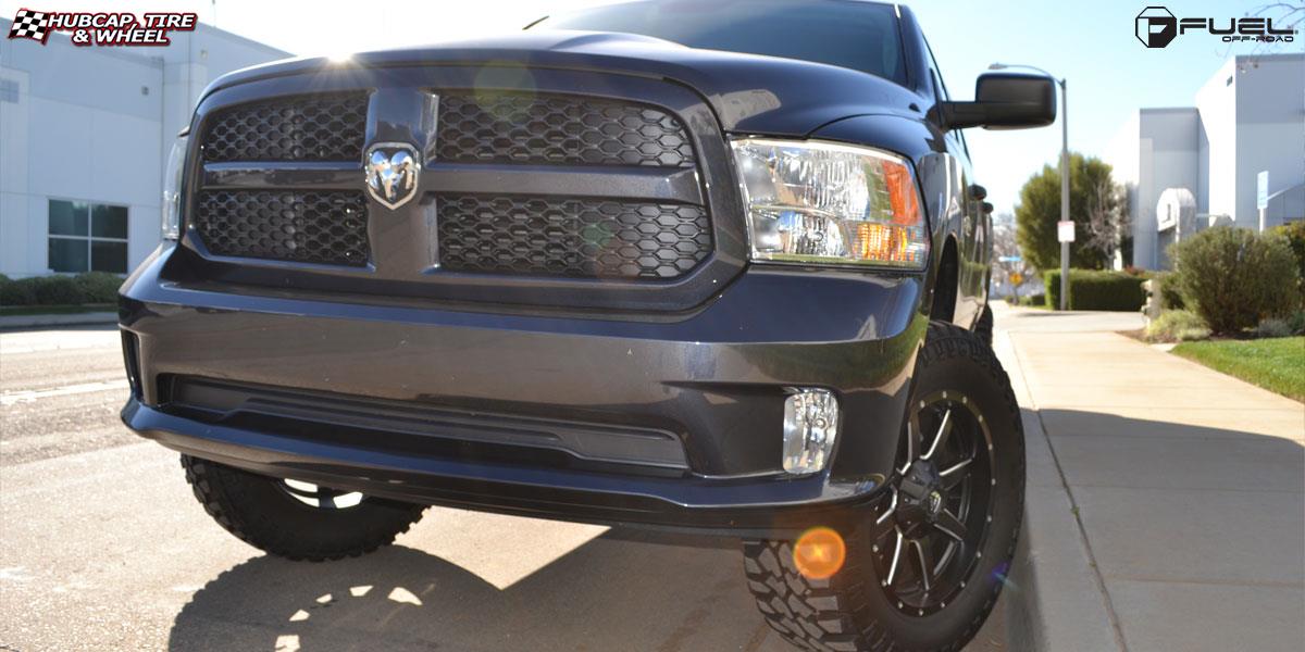 vehicle gallery/ram 1500 fuel maverick d538 20X10 Black & Milled wheels and rims