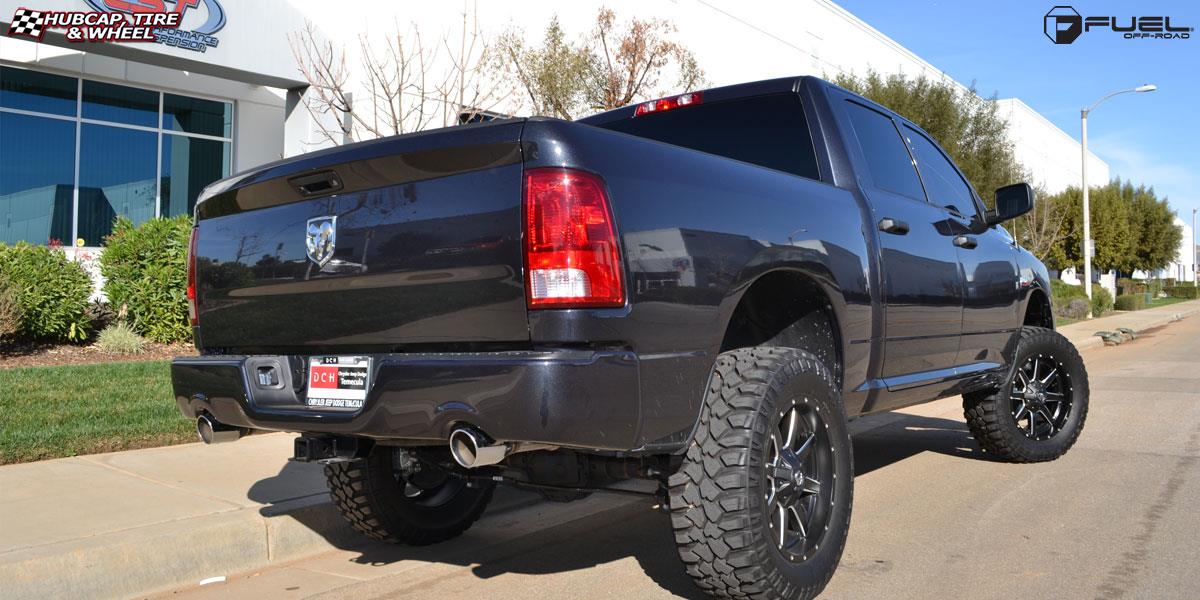 vehicle gallery/ram 1500 fuel maverick d538 20X10 Black & Milled wheels and rims