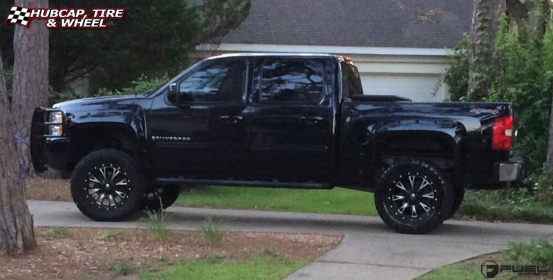 vehicle gallery/chevrolet silverado fuel throttle d513 20X9  Matte Black & Milled wheels and rims