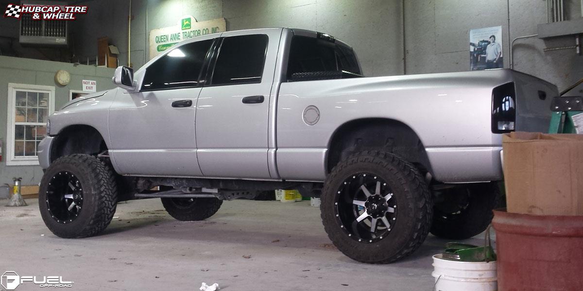 vehicle gallery/dodge ram 1500 fuel maverick d537 20X14  Matte Black & Machined Face wheels and rims