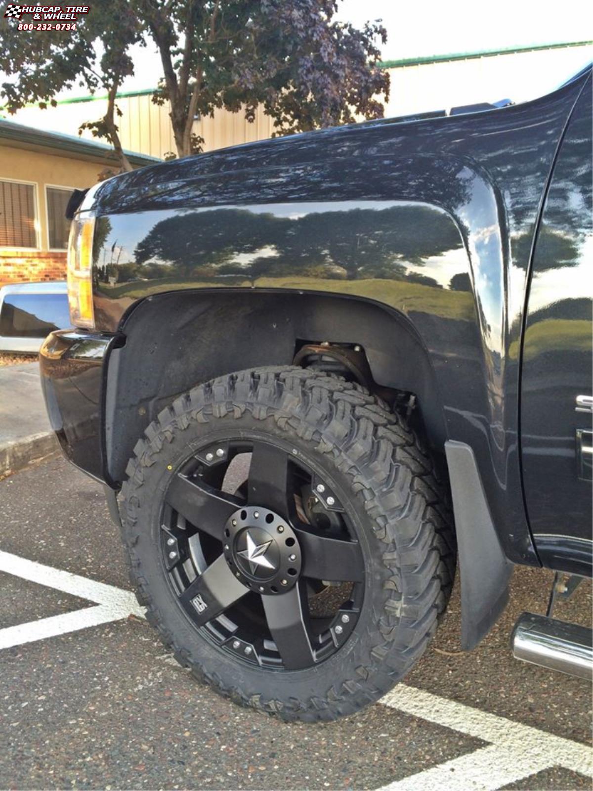 vehicle gallery/chevrolet silverado 1500 xd series xd775 rockstar x  Matte Black wheels and rims