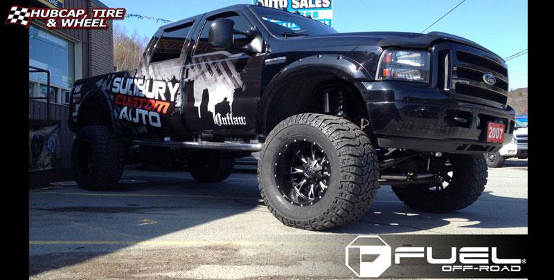 vehicle gallery/ford f 350 fuel throttle d513 22X14  Matte Black & Milled wheels and rims