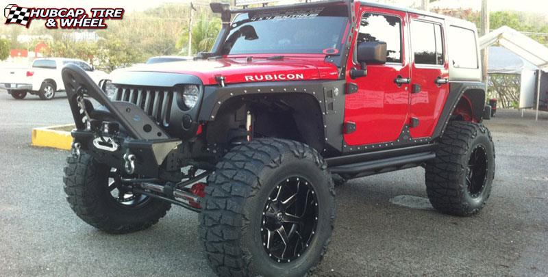 vehicle gallery/jeep wrangler fuel maverick d262 20X12  Black & Milled wheels and rims