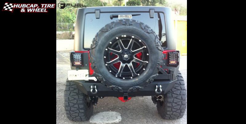 vehicle gallery/jeep wrangler fuel maverick d262 20X12  Black & Milled wheels and rims