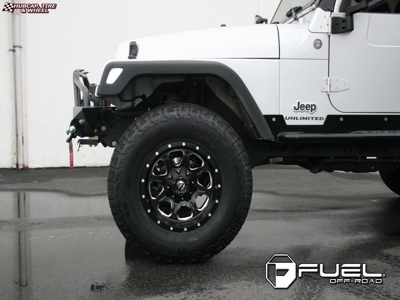 vehicle gallery/jeep wrangler fuel boost d534 17X9  Matte Black & Milled wheels and rims
