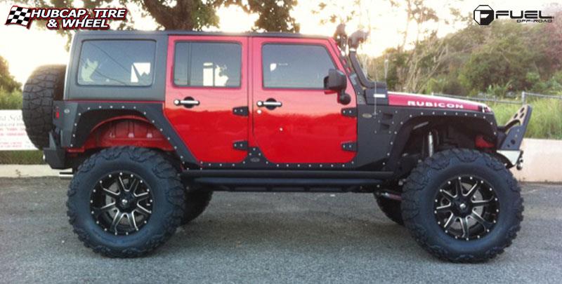 vehicle gallery/jeep wrangler fuel maverick d262 20X12  Black & Milled wheels and rims