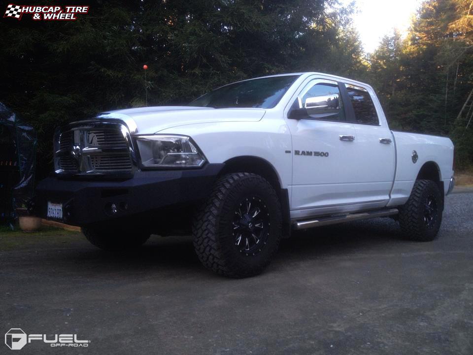 vehicle gallery/dodge ram 1500 fuel throttle d513 17X9  Matte Black & Milled wheels and rims