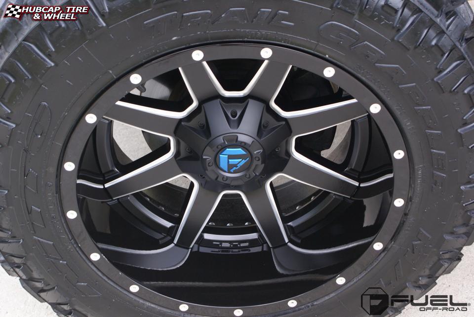 vehicle gallery/chevrolet silverado fuel maverick d262 20X12 Black & Milled wheels and rims