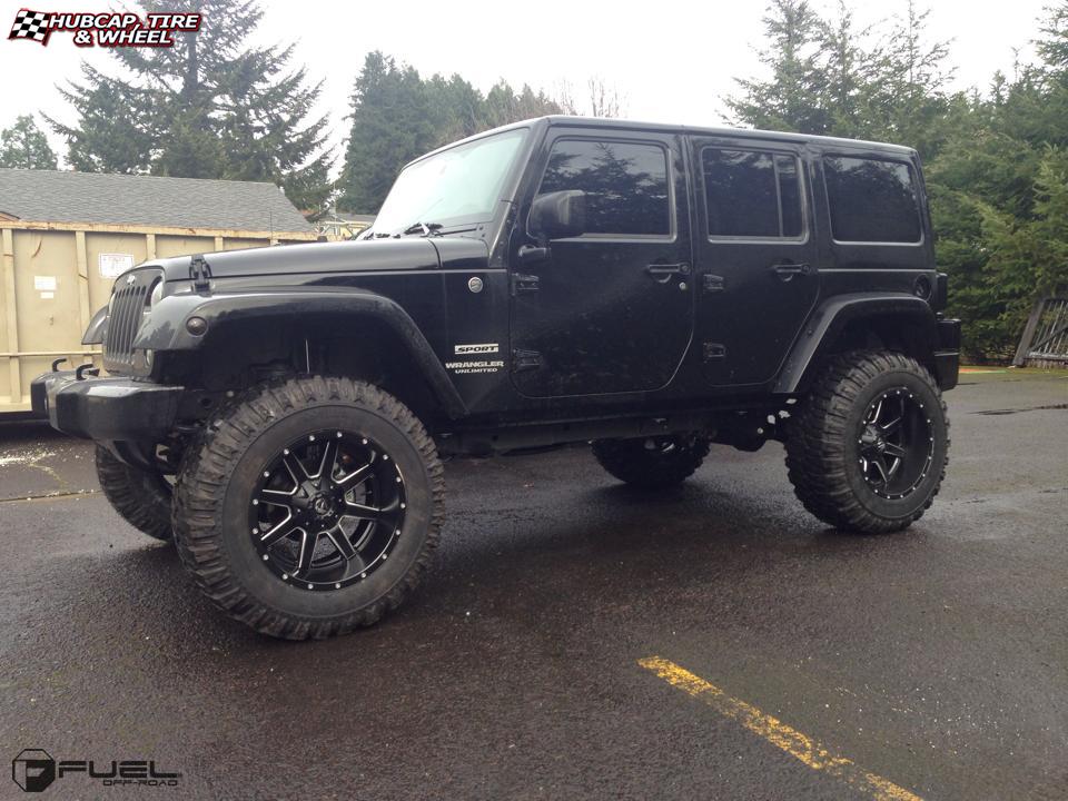 vehicle gallery/jeep wrangler fuel maverick d538 20X12  Black & Milled wheels and rims
