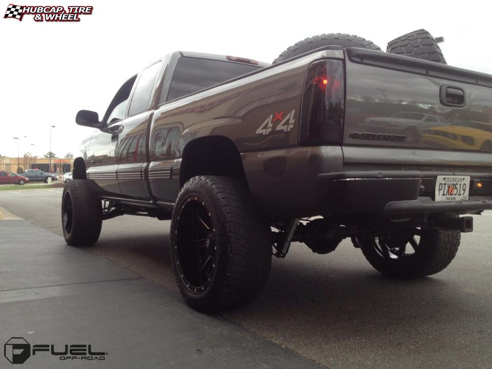 vehicle gallery/chevrolet silverado fuel maverick d262 22X12  Black & Milled wheels and rims