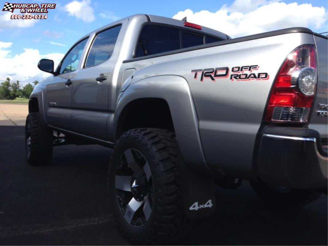 vehicle gallery/2014 toyota tacoma xd series xd775 rockstar x  Matte Black Machined wheels and rims