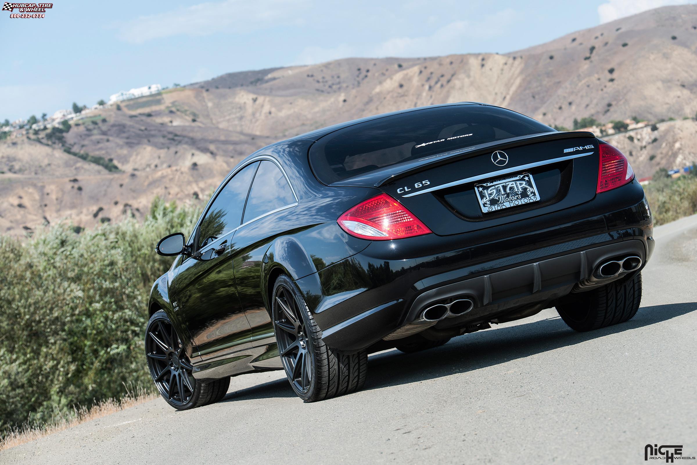vehicle gallery/mercedes benz cl65 niche essen m147 21x9  Matte Black wheels and rims