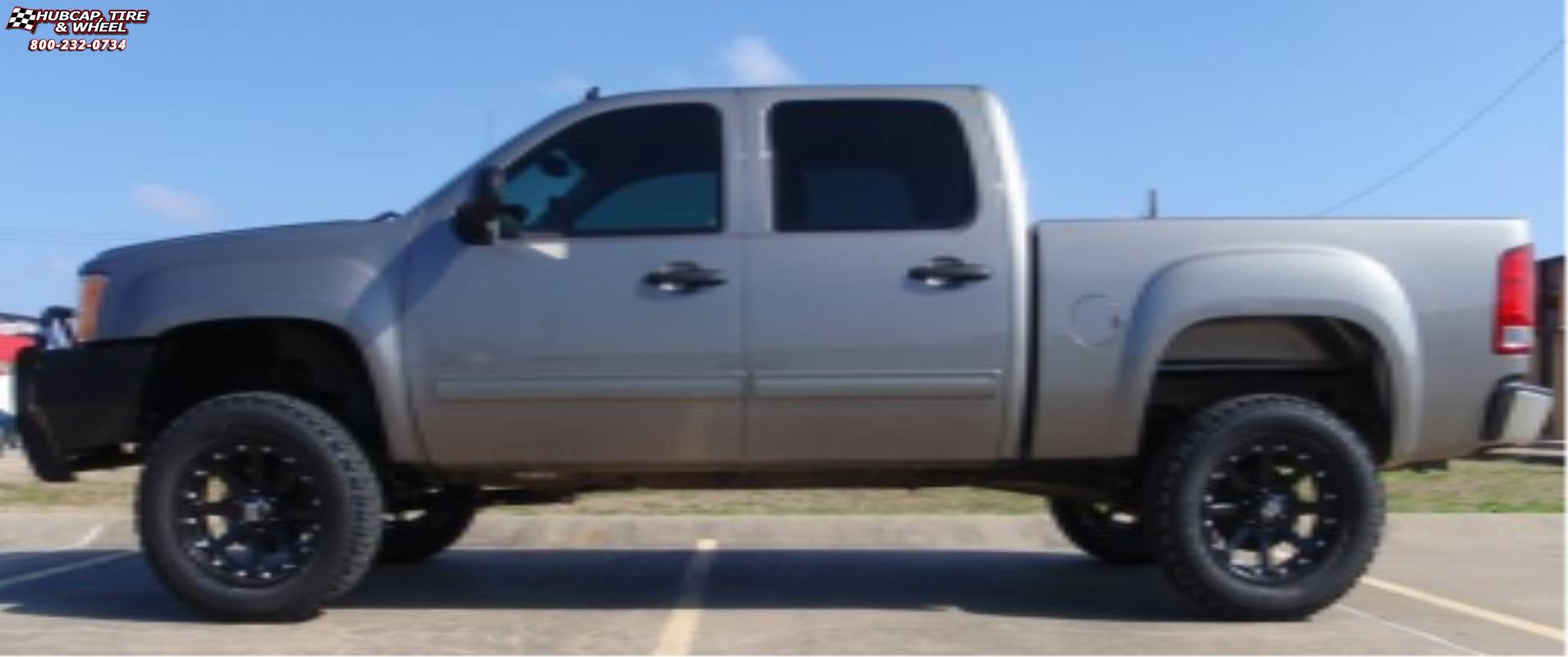 vehicle gallery/gmc sierra 1500 xd series xd798 addict  Matte Black wheels and rims