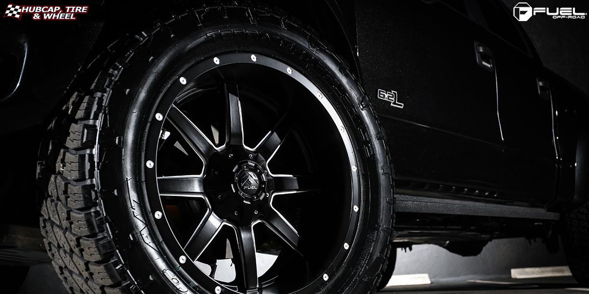 vehicle gallery/ford f 150 fuel maverick d538 22X10  Black & Milled wheels and rims