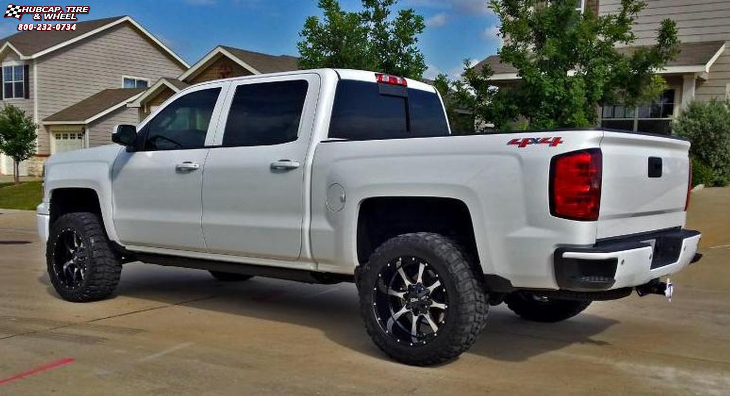 vehicle gallery/2014 chevrolet silverado 1500 moto metal mo970  Gloss Black Machined Face wheels and rims