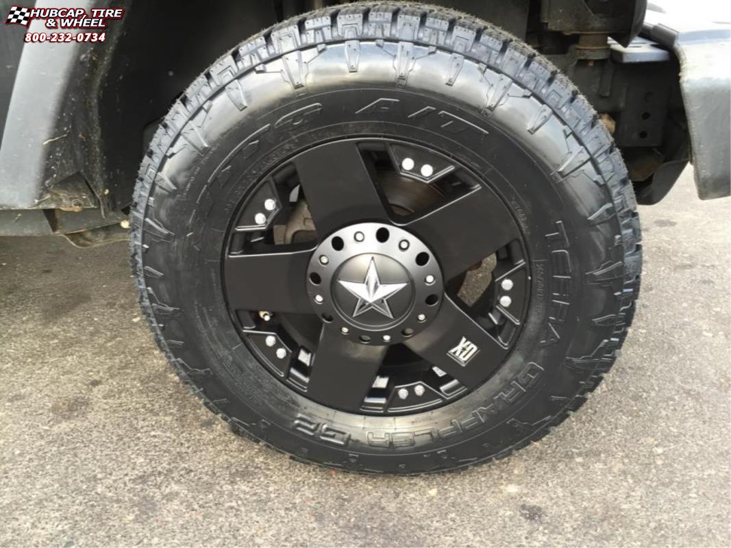 vehicle gallery/jeep wrangler xd series xd775 rockstar x  Matte Black wheels and rims