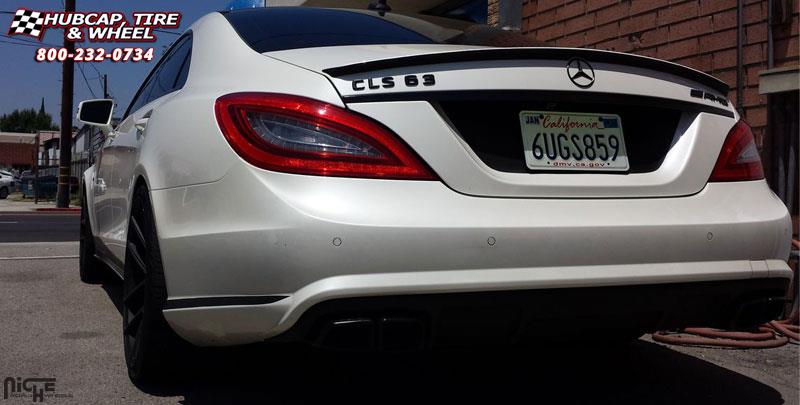 vehicle gallery/mercedes benz cls63 niche targa m130 20x85  Black & Machined with Dark Tint wheels and rims