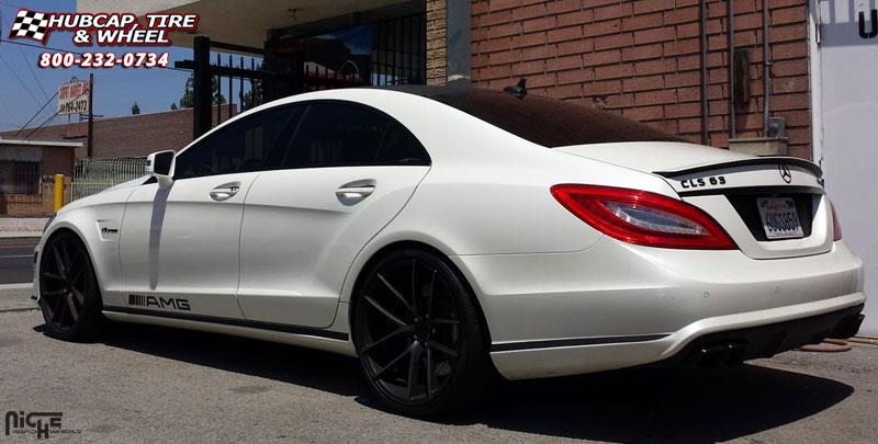 vehicle gallery/mercedes benz cls63 niche targa m130 20x85  Black & Machined with Dark Tint wheels and rims