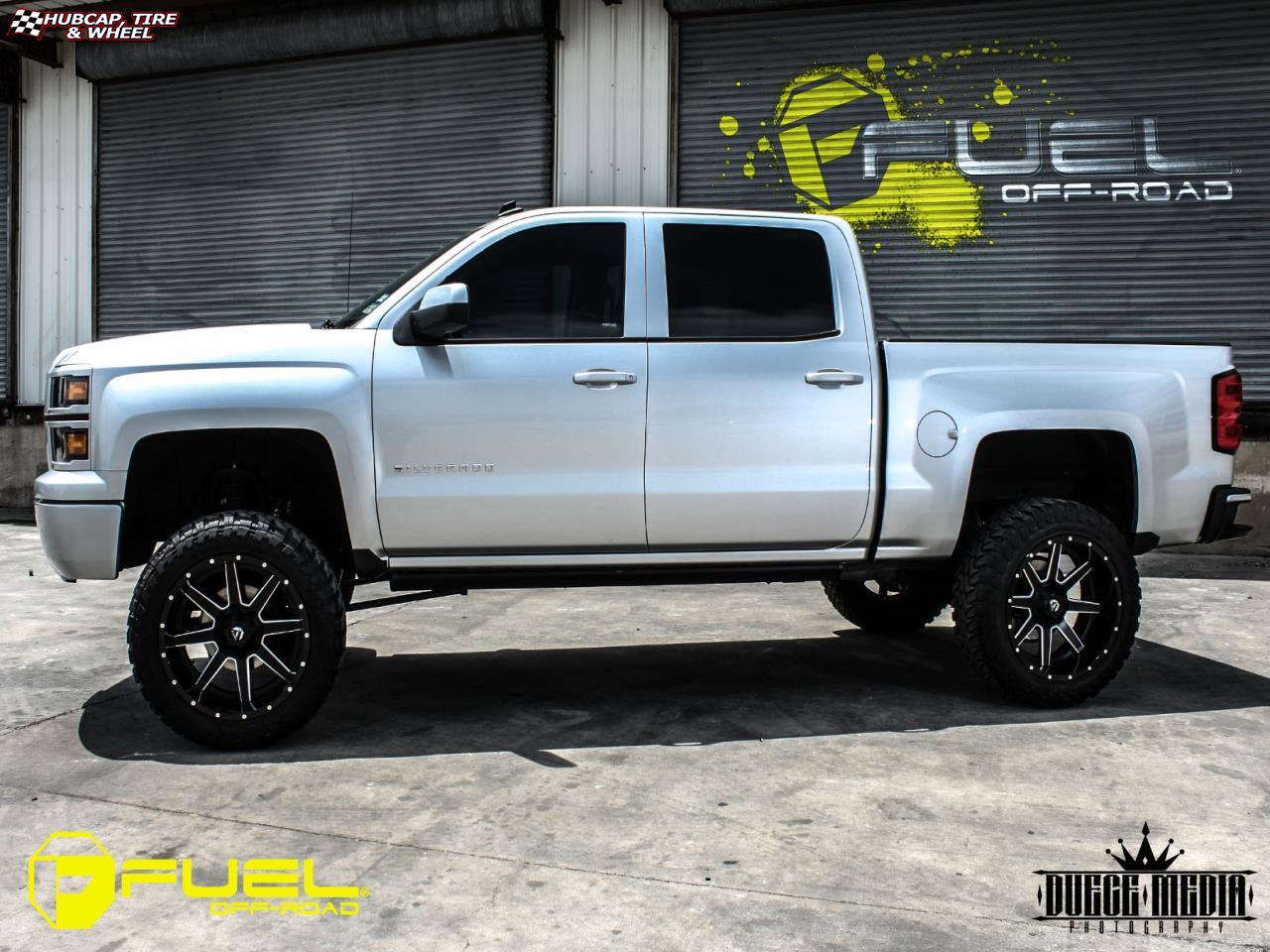 vehicle gallery/chevrolet silverado fuel maverick d262 22X12  Black & Milled wheels and rims