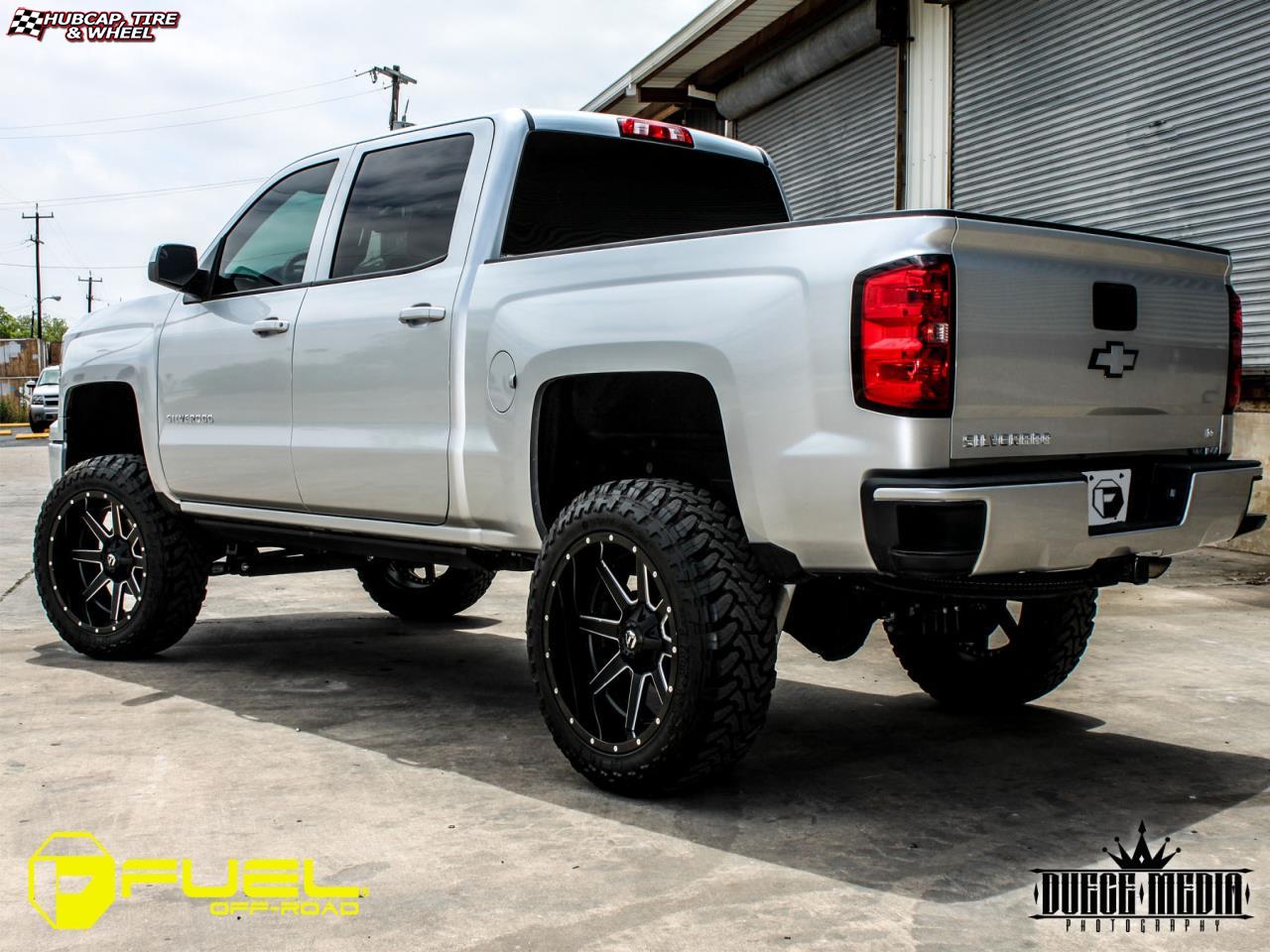 vehicle gallery/chevrolet silverado fuel maverick d262 22X12  Black & Milled wheels and rims