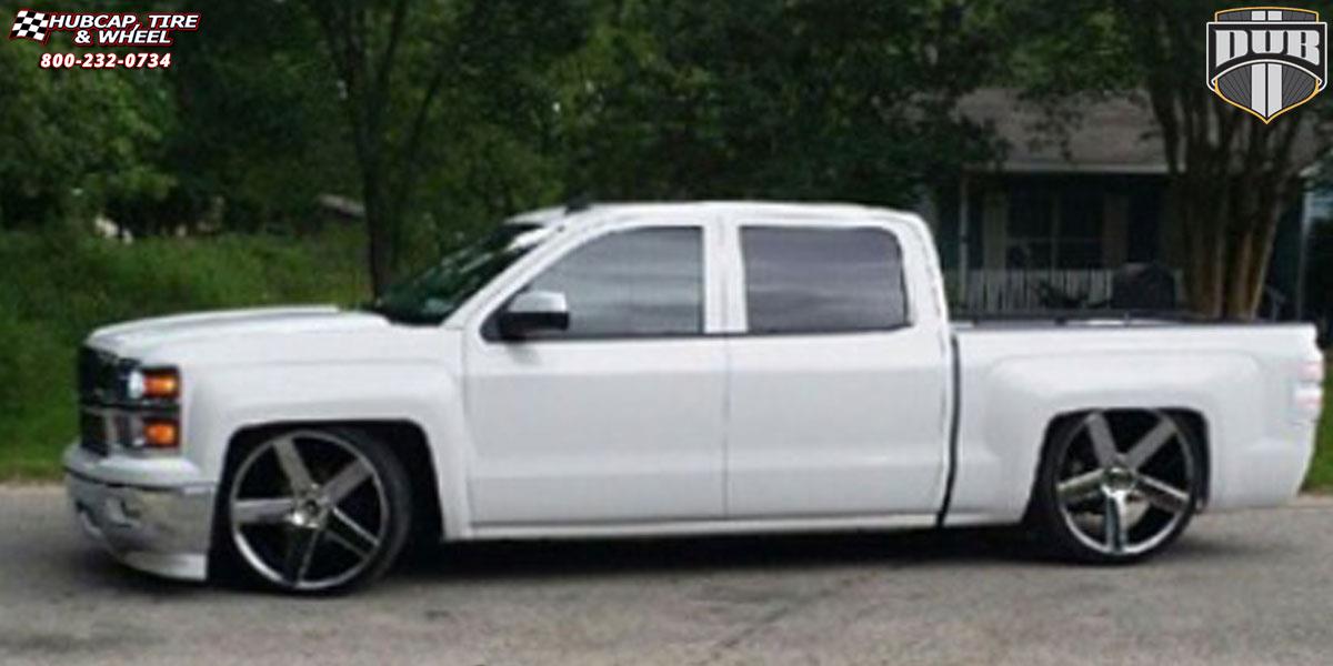 vehicle gallery/chevrolet silverado 1500 hd dub baller s116 24X10  Black & Machined with Dark Tint wheels and rims