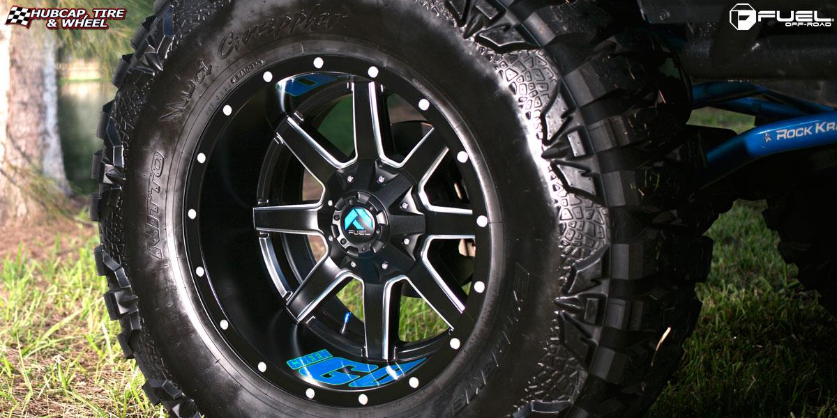vehicle gallery/jeep wrangler fuel maverick d262 20X14 Black & Milled wheels and rims