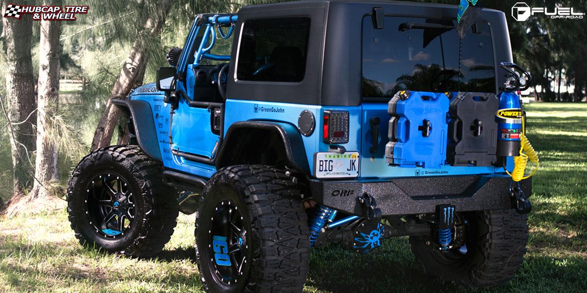 vehicle gallery/jeep wrangler fuel maverick d262 20X14 Black & Milled wheels and rims