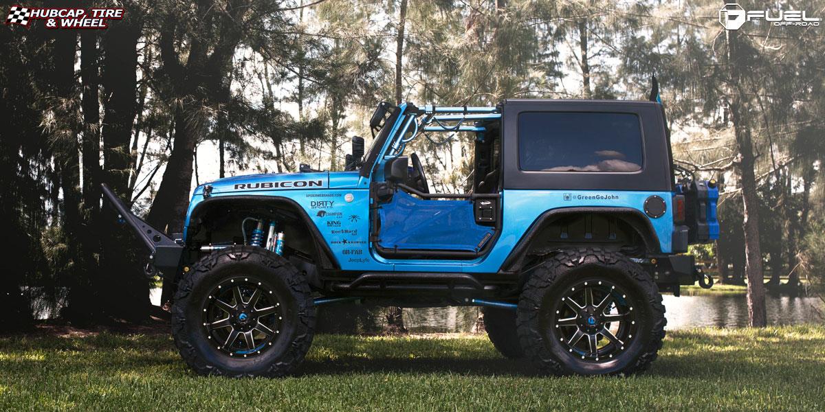 vehicle gallery/jeep wrangler fuel maverick d262 20X14 Black & Milled wheels and rims