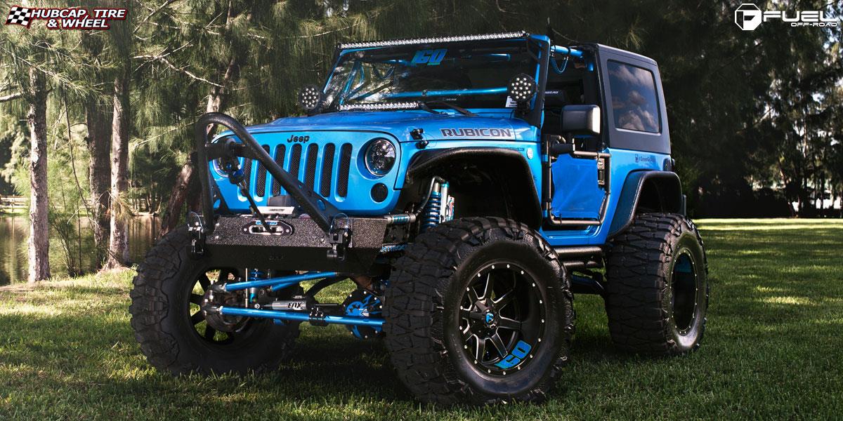 vehicle gallery/jeep wrangler fuel maverick d262 20X14 Black & Milled wheels and rims