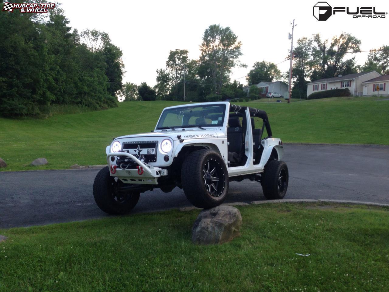 vehicle gallery/jeep wrangler fuel maverick d262 20X12 Black & Milled wheels and rims