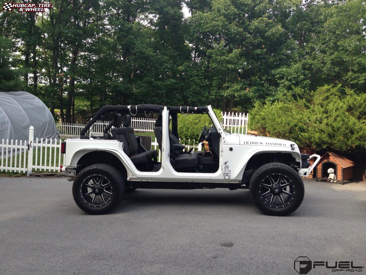 vehicle gallery/jeep wrangler fuel maverick d262 20X12 Black & Milled wheels and rims