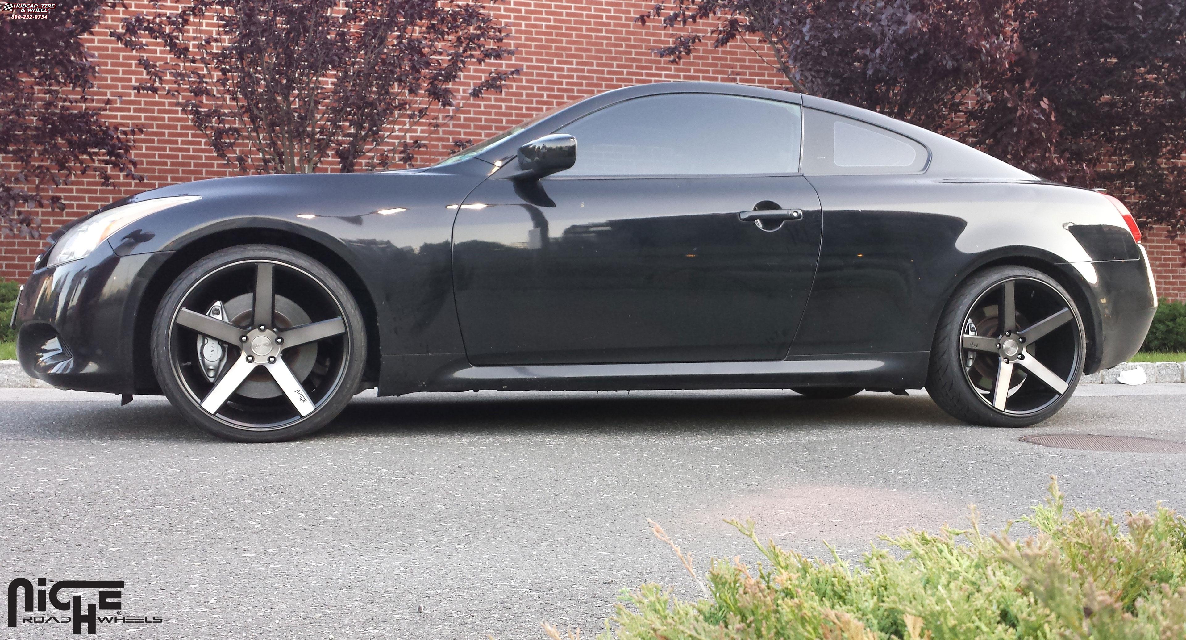 vehicle gallery/infiniti g37 niche milan m134 20x105  Black & Machined with Dark Tint wheels and rims
