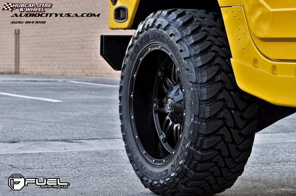 vehicle gallery/hummer h1 fuel hostage d531 22X11 Matte Black wheels and rims